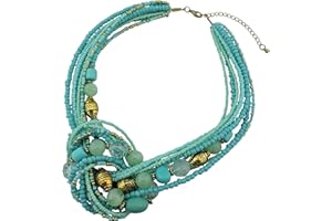 Bocar Seed Beads Multilayer Statement Collar Necklace (NK-10345)
