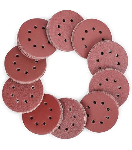 thumbnail image 2 of 100-Pack 5-inch 100 Grit Sanding Discs – 8-Hole Hook & Loop For Orbital Sanders By SATC 2 of 6