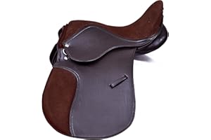 Pets2Care Synthetic General Purpose Saddle With Suede Seat Premium Quaility Wide Fit, black and brown 14, 15, 16, 17 & 18