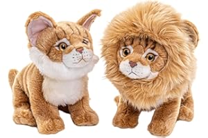Uni-Toys - Maine Coon Gato con Melena de león extraíble - 20 cm (Altura) - Mascota - Peluche de Peluche