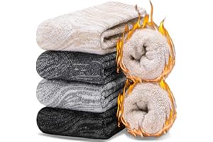 EBMORE Merino Wandersocken Warme Wollsocken Dicke Socken Thermosocken Wintersocken für Damen Herren 4 Paar