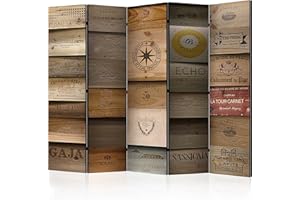 murando - Paravento da Interno Marrone 225x172 XXL 5 Pannelli - Stampa Unilaterale su Tela in TNT - Separe per Ufficio Ambienti Paraventi Decorazioni Moderno Soggiorno - Legno f-A-0540-z-c