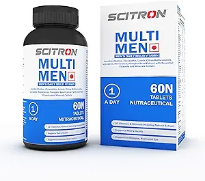Scitron Multi Men Once Daily Multi-Vitamin Formula (32 Vitamins & Minerals, Support for Immune, Brain & Eye) - 60 Tablets