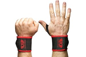 WARM BODY COLD MIND Velcro Muñequeras de Primera Calidad para Levantamiento de Pesas - Velcro Wrist Wraps Crossfit, Bodybuilding, Peso Muerto, Gimnasio, Entrenamiento, Fitness, Weightlifitng