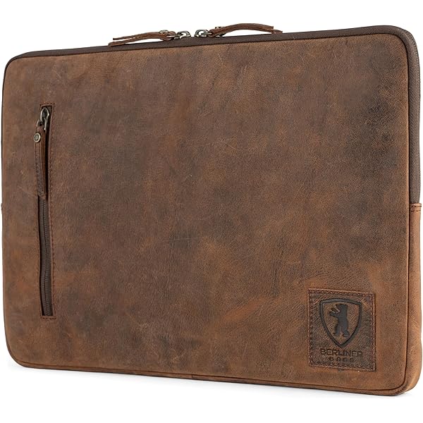 DOSSIER SAC PORTE-DOCUMENTS Vintage Cuir Marron Manche Compartiments