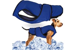 Lautus Pets Dog Cooling Vest - Lightweight Summer Jacket for Small Dogs with Zip & Velcro - Easy to Put On / Off for Walks, Travel & Outdoor - M