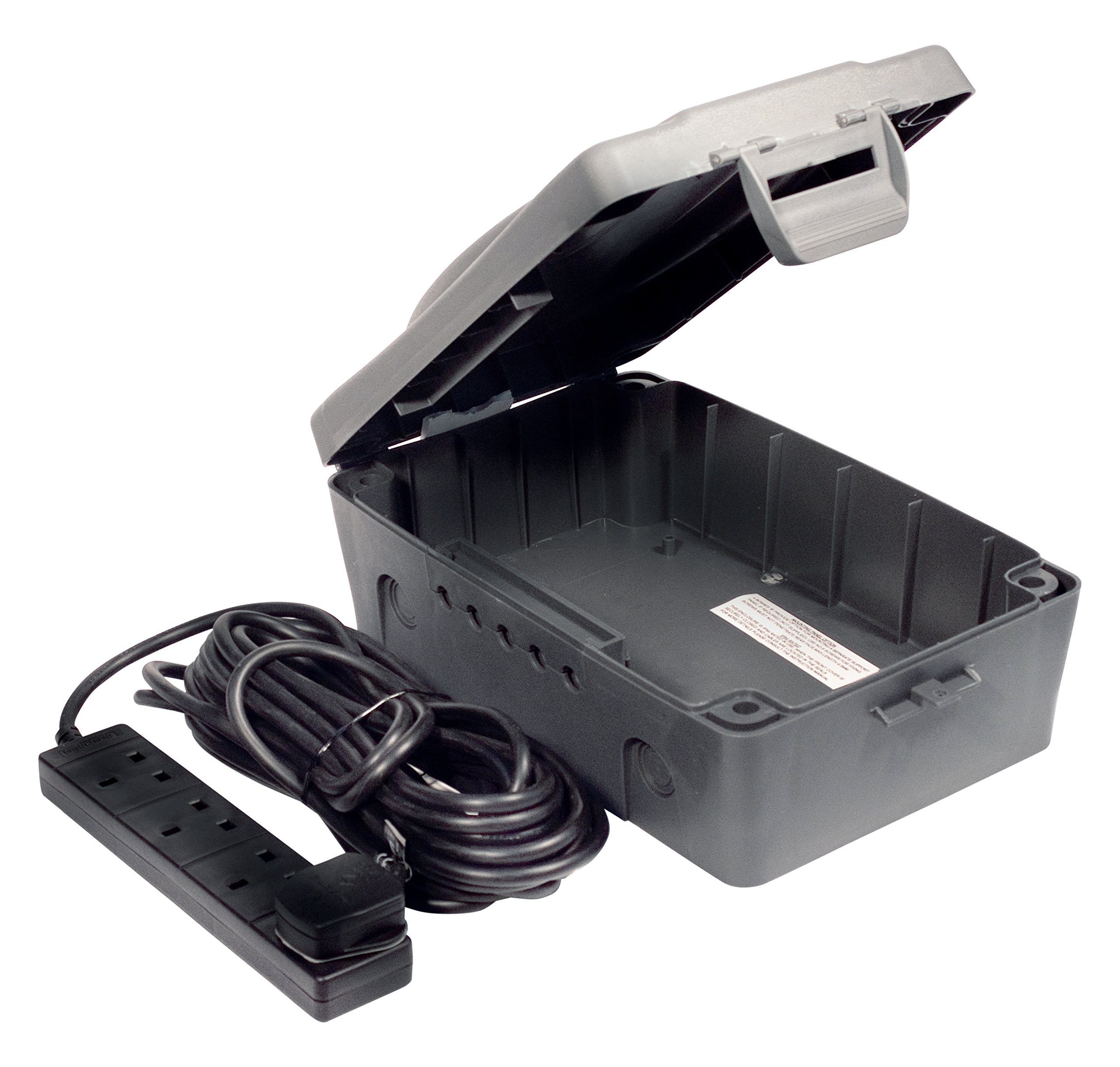 Weatherproof Electric Box With 4 Socket 10m Extension Lead For Outdoor