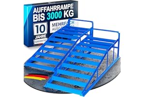 WERKTHOR Rampes Voiture Métal [Lot de 2] – Rampes Haute Résistance <3t pour Tout Terrain – Rampe de Voiture Antidérapante pour Levage Sécurisé