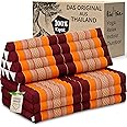 livasia Thaikussen met 3 oplegdelen voor paren XXL - 190x80x8cm - driehoekkussen klapmatras, extrabreed kapok, rugkussen plooibaar, Thaimat klapbaar, meditatiekussen (Wijnrood