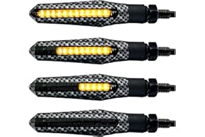 SIMDA PRO 4 Pièces Simdapro Charbon Noir LED Moto Clignotant Laufeffekt Séquentiel Universel