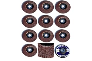 S&S-SHOP Lot de 10 compartiments Disques – Ø 115 mm x 22,23 mm – Grain 80 – Marron/Standard à lamelles/disque abrasif ponçage Mop Assiette/compartiments