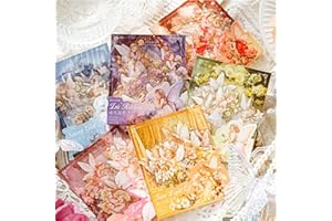 ‎TA MERRY 180Pcs Scrapbooking Zubehör Stickers Set,Flower Fairy Scrapbook Bullet Journal Zubehör Sticker PET Vintage Aufkleber für Scrapbooking，Journal Calendar，Photo Album，Notebook Album Sticker DIY