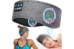LC-dolida Słuchawki Bluetooth 5.4, Opaska na Czoło, Maska do Spania, Odtwarzanie 15h, Ładowanie USB-C, Lekkie Słuchawki Sportowe do Treningów, Joggingu, Podróży