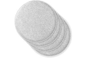 Rubberneck Juego de 4 Cojines Redondos de Fieltro Antideslizante, Extra Gruesos, Gris Claro