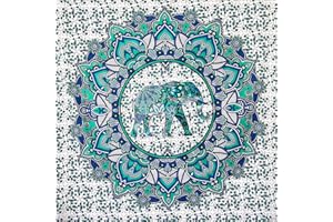 MOMOMUS Arazzo Mandala Multiuso - Pareo Mare Grande Antisabbia XXL da Spiaggia, senza Sabbia - Ideale come Sottile Telo Picnic, Yoga, Campeggio - Turchese, 210x230 cm