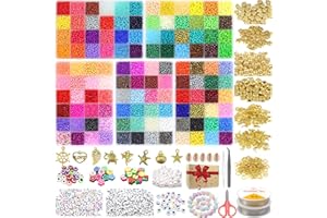 VTSHENY 120 Couleurs 15093 Pièces Perles pour Bracelet, 4mm Perles de Rocaille, Perles pour Bijoux, Kit Bracelet avec 300PCS Perles Lettres &Souriantes Perles pour Fabrication de Bijoux Bracelets Collier