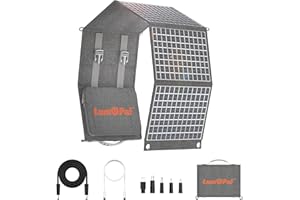 Solarpanel Faltbar, LUMOPAL 60W solar panel Solar Ladegerät mit USB-C PD 60W, USB-A 22w max Solar Charger, Solarmodul Faltbares Camping Outdoor für iPhone, Andriod handy,Tablets,Tragbare