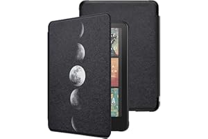 WALNEW Case for 7" All-New Kindle Paperwhite 12th Gen 2024 and Kindle Colorsoft Signature Edition, Premium PU Leather Protective Cover for Kindle Paperwhite with Auto Wake/Sleep (Lunareclips)