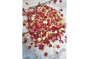 FUN FLORAL FUSIONS Biodegradable Confetti - 1 Litre 10/12 Guests - Wedding Confetti - Dried Flower Petals Cream & Red