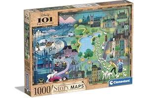 Clementoni - 39665 - Puzzle Disney Maps 101 Dalmatians - 1000 Elementów - Puzzle Dla Dorosłych