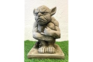 My Square Mile Grumpy Gargoyle | Garden Stone Statue | Ornament Sculpture Goblin Devil 5kg 26cm Tall Indoor/Outdoor