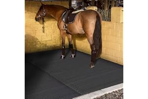 etm Tappetino in gomma confortevole e igienico per stalla, box per cavalli, paddock | tappetino per box con drenaggio e gommini | 122 x 183 cm