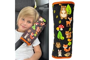 HECKBO Forest car seat Travel Pillow for Children Kids - Machine Washable - car Seatbelt Pillow Cover Pillows Protection car Pillow, Vacation Harness Pads