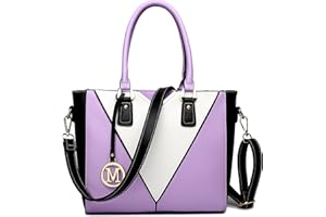 Miss Lulu Sac à Main Femme en Cuir PU, Cabas Bandoulière Multicolore,Idéal pour l'École, le Travail et l'Usage Quotidien
