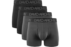 DAVID ARCHY Mens Underwear Bamboo Boxer Briefs Breathable and Soft with Fly Trunks