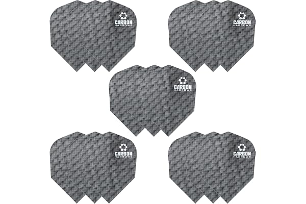 Harrows Ailettes en carbone | Lot de 5 sacs de fléchettes extra solides de qualité supérieure (15 ailettes)