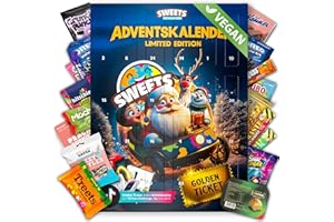 Adventskalender Vegan von Sweets aus aller Welt- Veganer Adventskalender 2025 - Vegane Süßigkeiten mit Schokolade, fruchtigen, sauren & salzigen Süßigkeiten (XL)