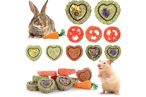 DOGGYZSTYLE 11 Spielzeug für kleine Tiere, Kauspielzeug für Kaninchen, Timothy Hay natürlich, verbessert die Zahngesundheit, für Hamster/Kaninchen/Meerschweinchen/Murmeltier/Eichhörnchen, zerkleinert die Zähne