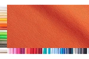 1buy3 Tissu de côtes Jersey XXL au mètre|Double : 75cm de Largeur|Simple : 150cm de Largeur|Couleur : 09 Orange saumoné|1m de Longueur|96% Coton, 4% élasthanne|Plus de 50 Coloris au Choix|Jersey