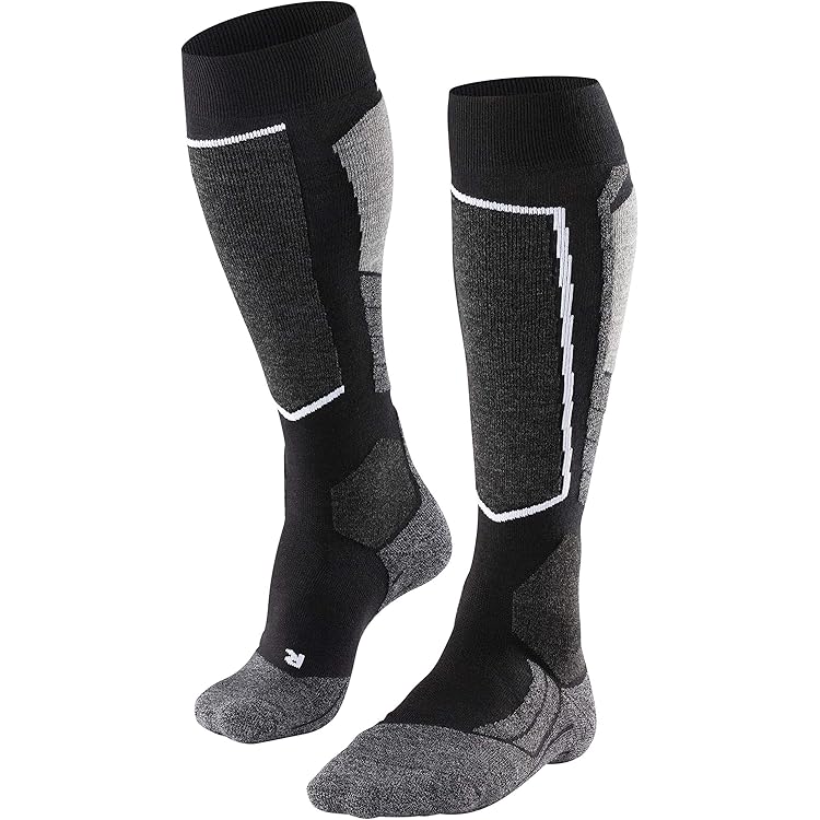 FALKE Uniseks-kind Skisokken SK2 Intermediate K Kh wol functioneel materiaal warm dik 1 paar, Orange Flash 8034, 35-38