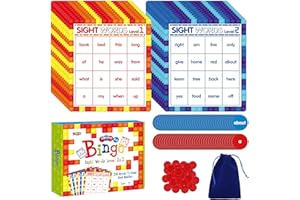 SpriteGru Sight Word Bingo Game, 120 Sight Words Learn to Read Level 1 & Level 2 Bingo Board Game Dolch's & Fry's Words Lists for Kindergarten and Preschool Kids 4-8, Perfect for Classroom & At Home
