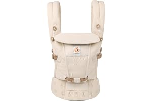 Ergobaby Omni Classic Bärsele för Nyfödda till Småbarn 0–48 Månader | Bärsele i Andningsbar Mesh med 3 Bärpositioner och Ergonomiskt Stöd - 3,2–20,4 kg, Natural