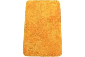 Brandsseller Tapis de Bain 60x90 cm Tapis de Salle de Bain Paillasson de Salle de Bain rectangulaire Chenille antidérapant Absorbant Lavable en Machine - Orange