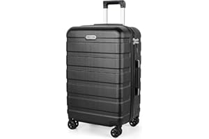 TAN.TOMI Koffer, Hartschalenkoffer, Koffer & Trolleys, Rollkoffer Reisekoffer Handgepäck, Suitcase Koffer mit Passwortsperre und 4 Rollen(Schwarz)