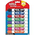Berol Dry Wipe Whiteboard Marker Pens | Chisel Tip | Assorted Colours | 8 Count Dry Erase Markers