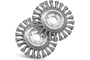 S&R Rund Stålborste 125 x 22,2 mm, Set 2-delar, flätad rundborste med robusta flätade ståltrådsborstar, skivborste, stålborst