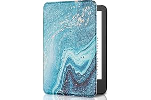 CoBak Custodia per Amazon Kindle - Compatibile con i dispositivi di 11ª generazione (modello 2022), Cover protettiva sottile, Cover con chiusura magnetica Auto Sveglia/Sonno Funzione, TealMarmo