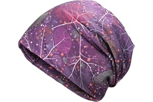 ZLYC Women Summer Thin Beanie Hat Floral Lightweight Slouchy Hat
