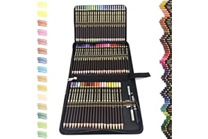 ZZONEART Set de 72 Lapices de Colores Profesionales, Material de Dibujo y Bosquejo, Incluye Caja de Cremallera Portátil, Ideal para Adultos y Niños