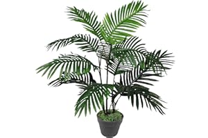 Leaf - Palmera, Tipo Areca, Artificial, de 90 cm, Planta de tamaño Grande, Color Verde