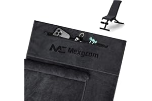 Mexgcom 2 Stück Fitness Handtuch, 120x50cm Sporthandtuch Handtücher mit Reißverschlusstasche + 80x40cm Kleine Handtücher, Microfaser Handtüch für Yoga, Training, Sport, Outdoor (Black)