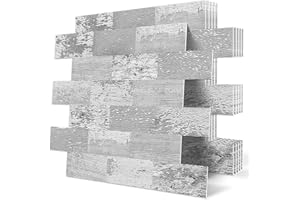 DEWOO Dalle Plaque PVC Credence Adhesive Autocollant Carrelage Carreaux Revetement Adhesif Mural Cuisine pour Salle de Bain,Couleur Bois(10-Pièces,30.5x 30.5cm)