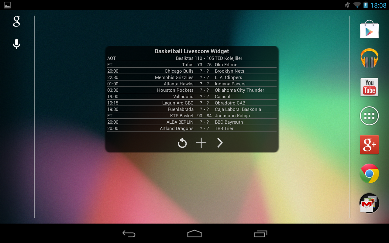 Basketball Livescore Widget Amazon.co.uk Appstore for Android