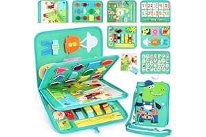 Gontence Busy Board - Spielzeug ab 2 3 4 Jahre - Montessori Spielzeug ab 1 Jahr - Kinderspielzeug Motorikspielzeug - Kleinkinder Lernspielzeug Activity Board - Geschenk Junge Mädchen