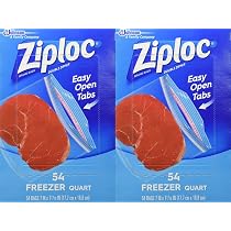 Ziploc Brand Gallon Freezer Bags – 28 Count, BPA Free, Double Zipper Seal, USA