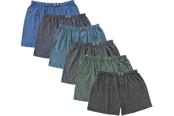BestSale247 6-pack klassiska boxershorts för män med gylf underkläder retroshorts överdimensionerade kalsonger 100 % bomull s